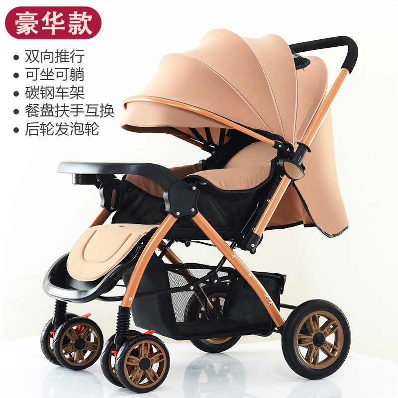 9912 high view baby stroller - reclining, foldable, shock-absorbing, lightweight, two-way pushchair - direct from the manufacturer