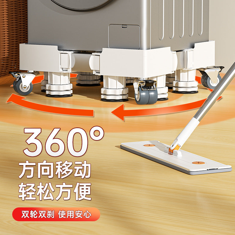 Washing machine base stand - universal adjustable leveling feet with wheels - refrigerator support rack