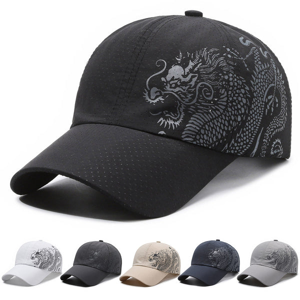 Quick-drying baseball cap, Year of the Dragon hat, summer visor, ventilation hole, outdoor fishing cap, cycling spring outing cap