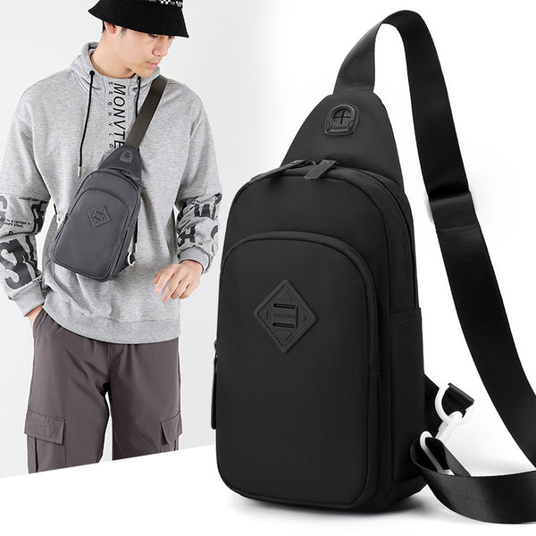 New  men's casual breast bag fashionable large-capacity messenger bag simple and portable multi-functional shoulder bag
