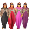 Hot diamond urban casual round neck dress african  women's clothing fat plus size leopard print long robe