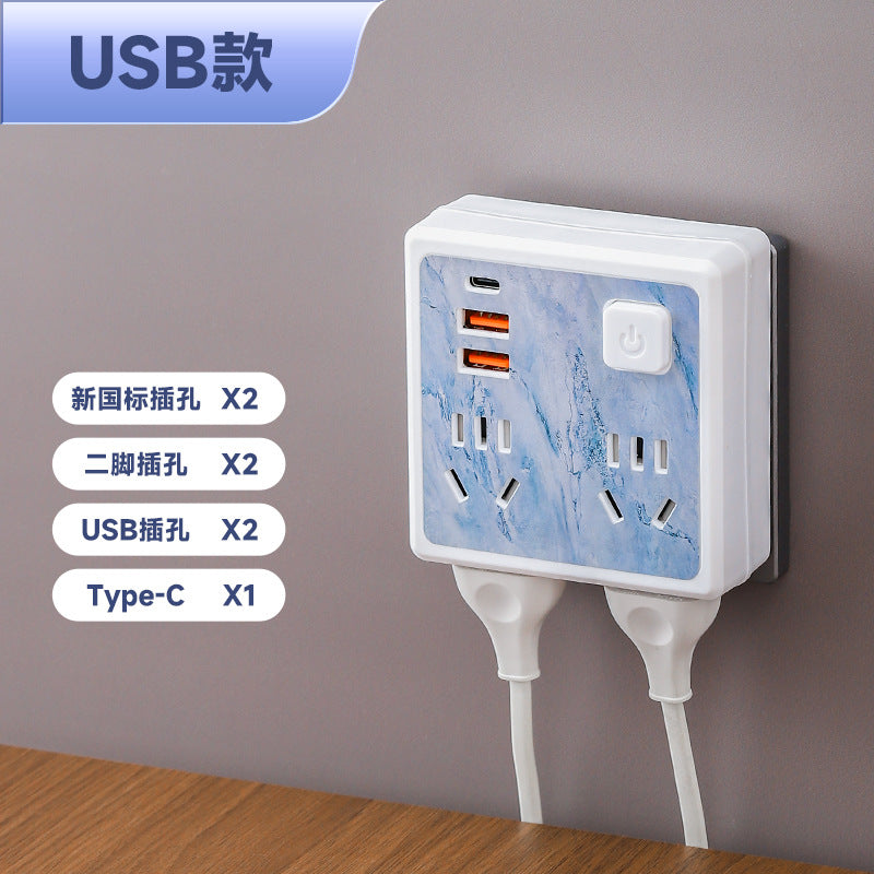 86-type slim converter socket multifunctional wireless extension strip panel usb fast charging multi-outlet cute plug