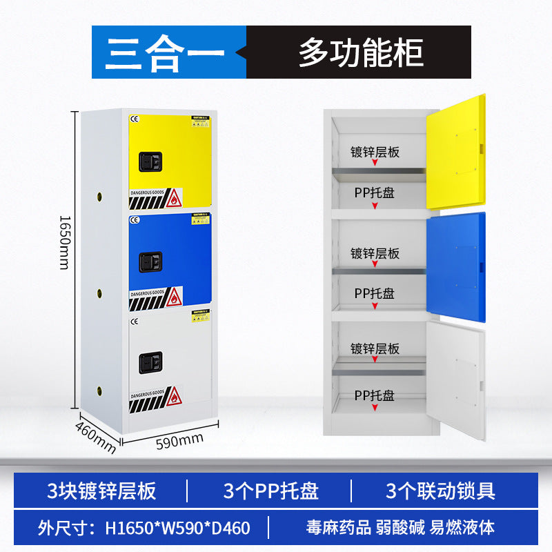 3-in-1 Multifunctional Hazardous Chemicals Storage Box Explosion-proof Cabinet Chemical Safety Cabinet Drug Acid-Base Reagent Toxic Hemp Cabinet