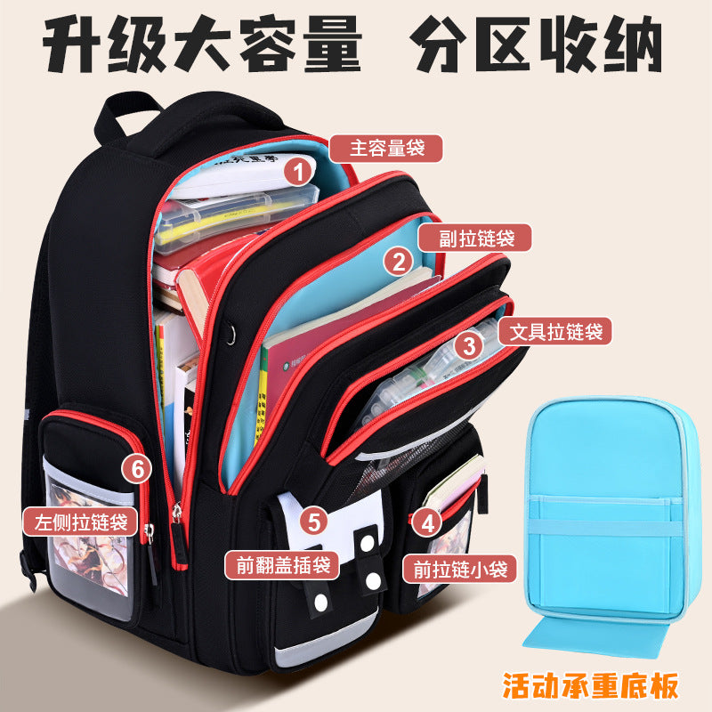 Nezha boy's schoolbag - lightweight, spine-protecting backpack for elementary school students (grades 1-6), suitable for boys and girls
