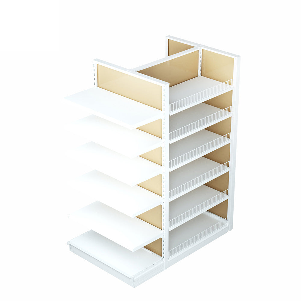 Customized tableware display rack, iron and wood combined with middle island rack, ceramic dishes, wine glasses and pots display rack, multi-layer display rack
