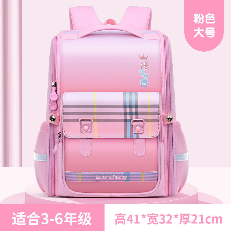 New primary school school bag for grades 1-6 Large capacity spine protection to reduce the burden Children's school bag Boys and girls backpack