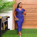 export v-neck sexy evening gown african plus size women's clothing  rhinestone tweed dress