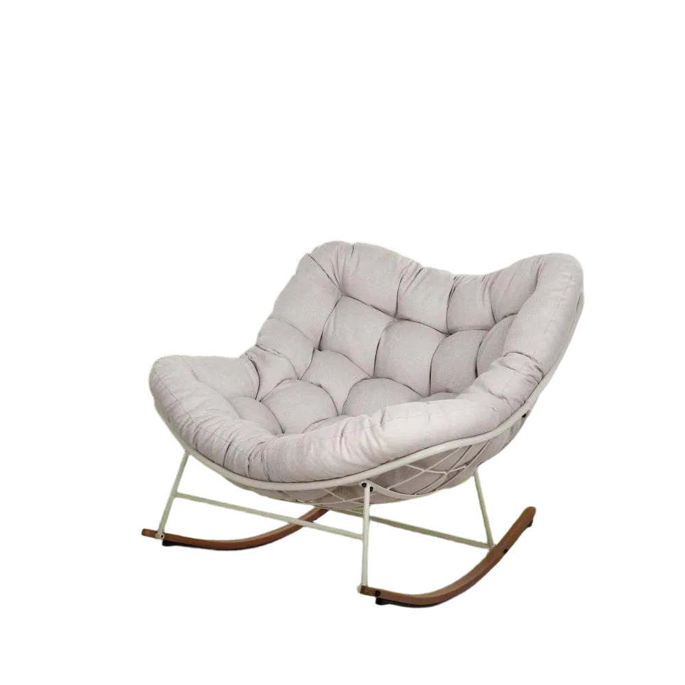Outdoor rocking chair with cushion for patio, porch, garden, and backyard - gray