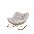 Outdoor rocking chair with cushion for patio, porch, garden, and backyard - gray
