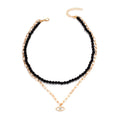 New arrival rice bead necklace wholesale fashion cross-border multi-layer devil's eye pendant jewelry women's fashion exaggerated clavicle chain