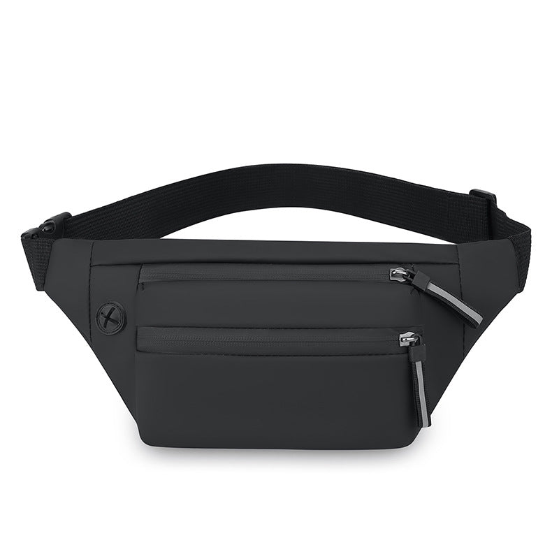 New men's fanny pack casual anti-splashing chest bag multi-layer large-capacity shoulder bag simple solid color messenger bag wholesale