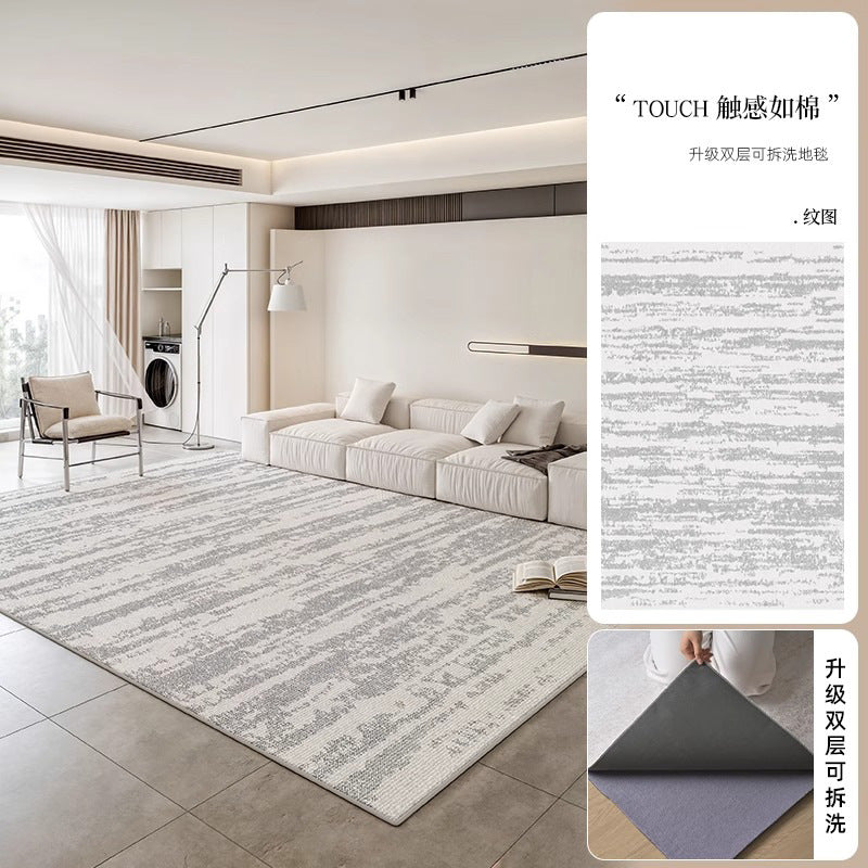 Removable and washable cream style living room carpet new arrival double layer loop velvet machine washable accessible luxuryclassycasual bedroom floor mat
