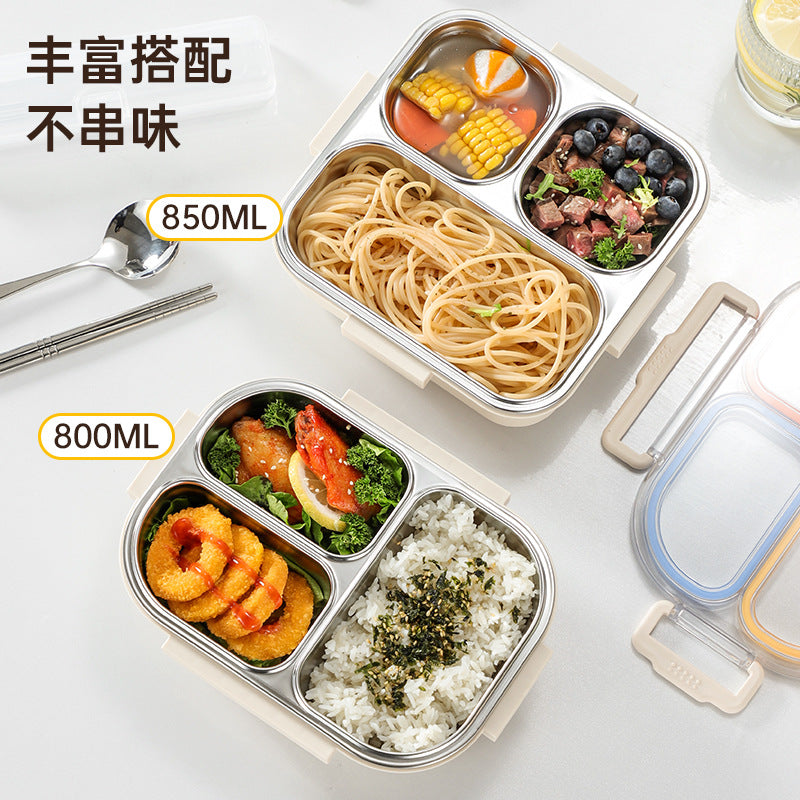 304 stainless steel lunch box - perfect for office workers and students - prevents food odor mixing, microwave-safe, and keeps food warm