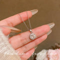 Sugar cube zircon pendant titanium steel necklace for women silver light luxury niche style design classy sense clavicle chain elegant necklace