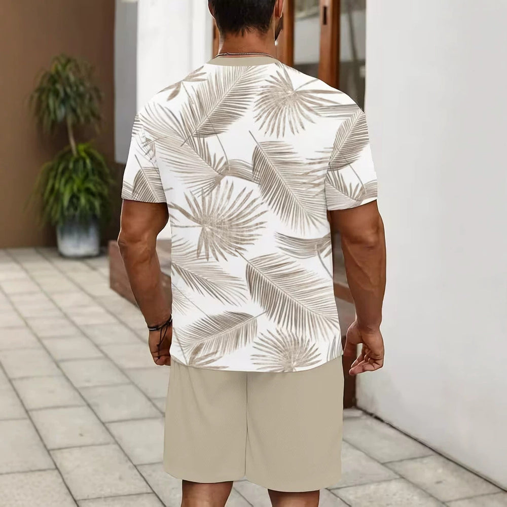 men's short-sleeve and shorts set, casual sportswear set, 3d printed cross-border hot seller, dropshipping available