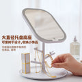 Led makeup mirror with lights - perfect for dorm rooms! adjustable fill light, portable folding vanity mirror, rechargeable