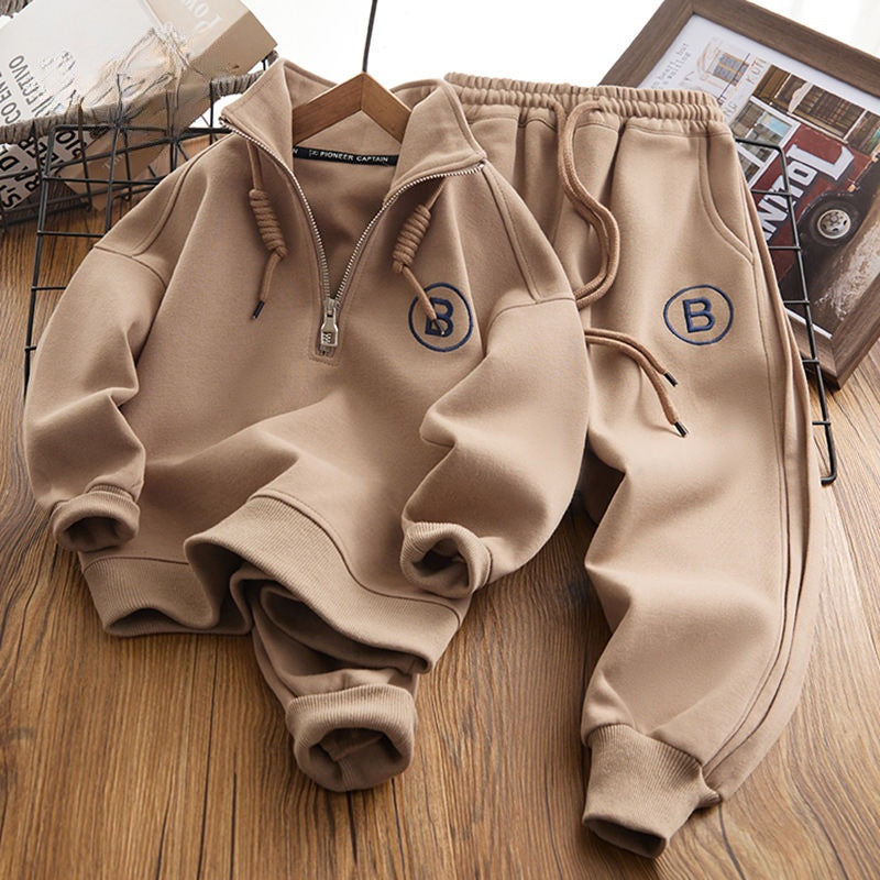 Boys' fall/winter new style cool & edgy hoodie and sweatpants set  - middle to big kids' boys' top and pants tracksuit