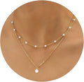 European and american cross-border hot seller: real gold brass electroplated pearl necklace - layered design, double-strand choker for women
