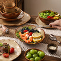 Restaurant stylish ceramic rice bowl, noodle bowl, soup bowl, retrofor home vegetable bowl, large bowl, salad plate, creative kiln-turned tableware