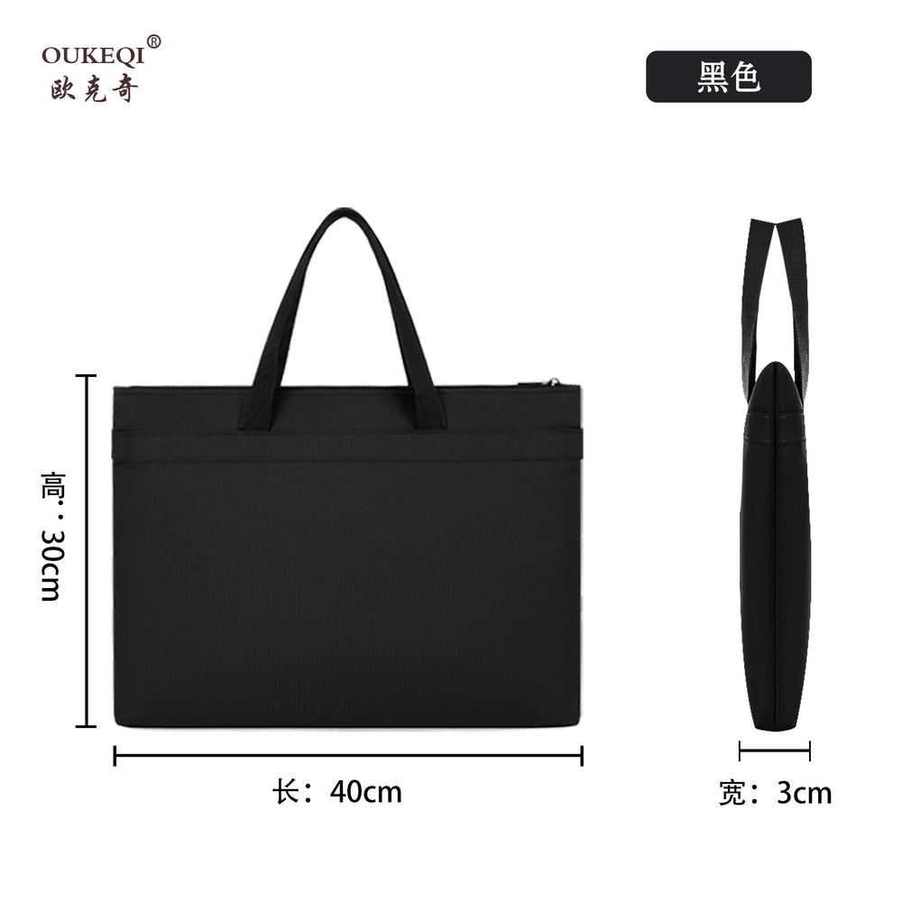 A4 oxford cloth document bag - canvas briefcase for men, student portfolio, conference bag, business document bag - custom logo available