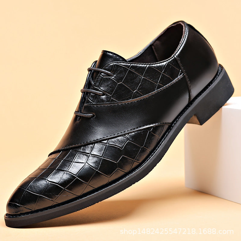 2024 plus size leather shoes for men, new casual business formal shoes, men's british korean style pointed toe shoes