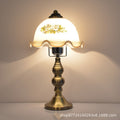 Antique neoclassical table lamp - bedroom bedside lamp - american retro country glass dimmable desk decorative night light