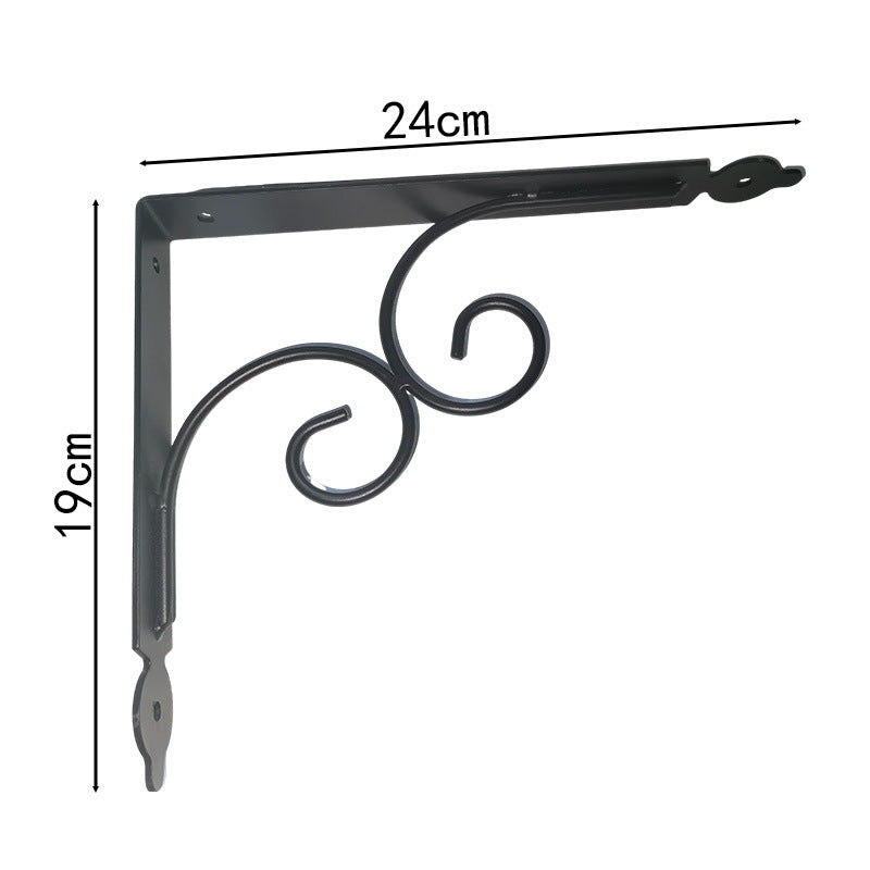 European style flower triangle bracket bracket triangle support iron frame wall storage rack layer right angle fixed tripod bracket