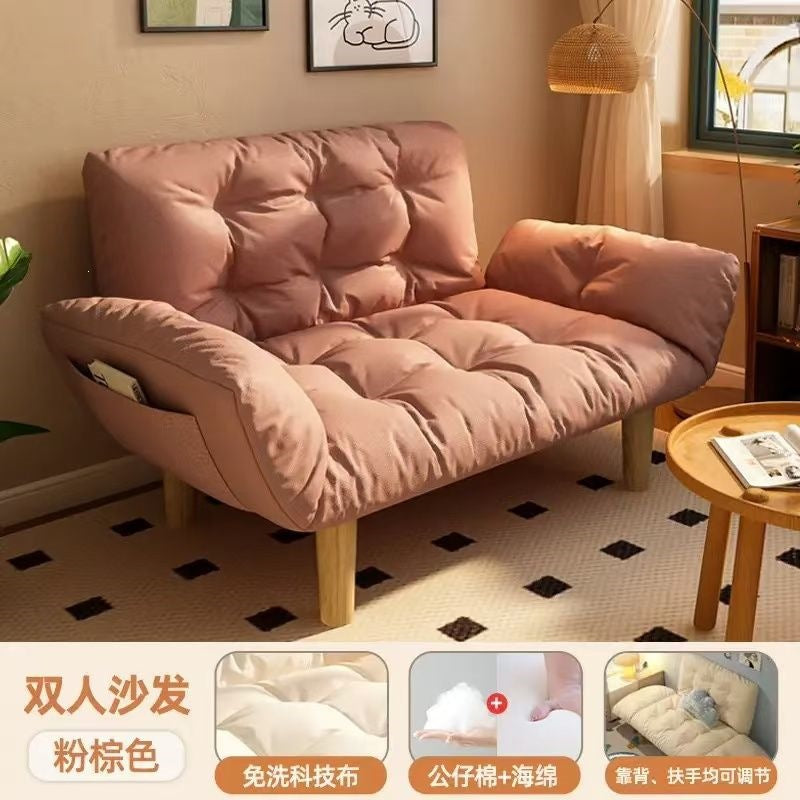 Lazy sofa small apartment bedroom balcony rental tatami apartment rental double sofa bed foldable