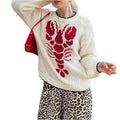 winter women's casual commute cardigan long sleeve printed knitted set