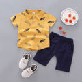 newborn & infant set: feather-weight kids' shirt & single-breasted shorts - hot-selling two-piece outfit for export
