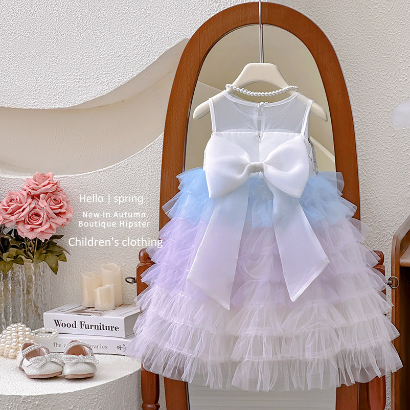 Girls' summer dress  new style - trendy and chic tiered cake dress for kids
