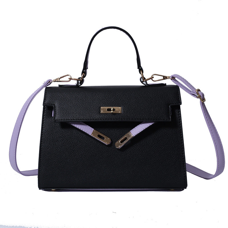 Versatile women's shoulder bag - crossbody, tote, and handbag - 2025 new arrival - trendy color block kelly bag for women (cross-border e-commerce)