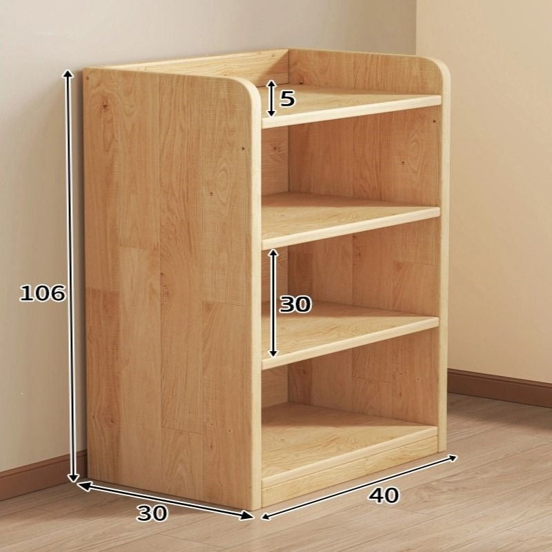 Solid wood bookshelf living room simple floor bookcase student storage rack children's home multi-layer bedroom storage cabinet
