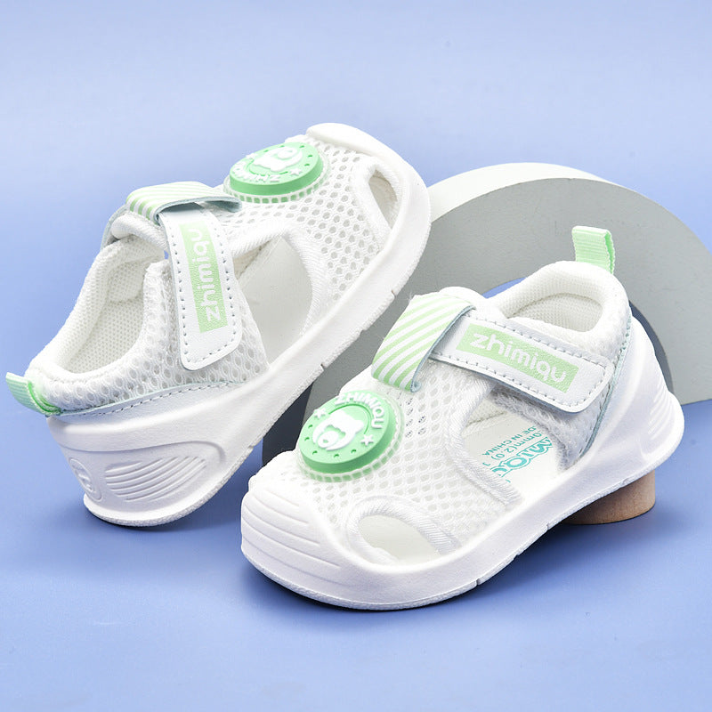 Baby sandals for boys, summer first walker shoes, 0-1-2 years old infant anti-slip soft sole mesh shoes for babies and toddlers, baby girl shoes