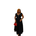 European and american cross-border new women's bow-tie waist fashionable swing dress - hot seller in africa and europe