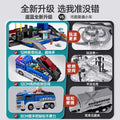 New transforming police & fire truck toy - large size police car for boys - kids' construction vehicle with track model set
