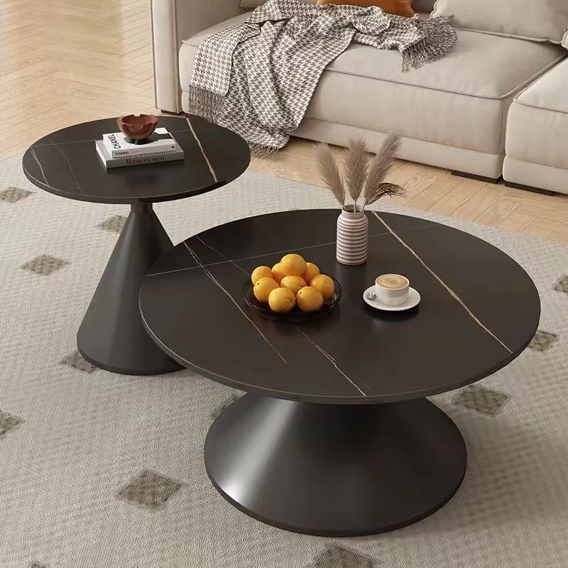 Cream style slate coffee table round living room for home small apartment b&b popular table modern normcore combination coffee table