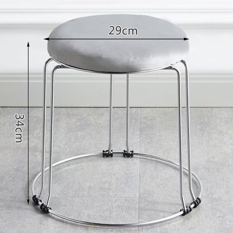 Soft stool, durable shoe changing stool, casual stool, for home bench, solid wood surface low stool, round stool, thickened steel stool