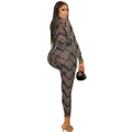 European and american style cross-border women's striped print fashion pant set - long sleeve high neck top and fitted leggings activewear two-piece set