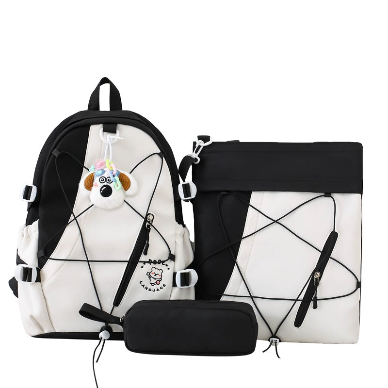 Primary and secondary school students schoolbag new color matching cute cartoon going out leisure backpack daily large capacity backpack
