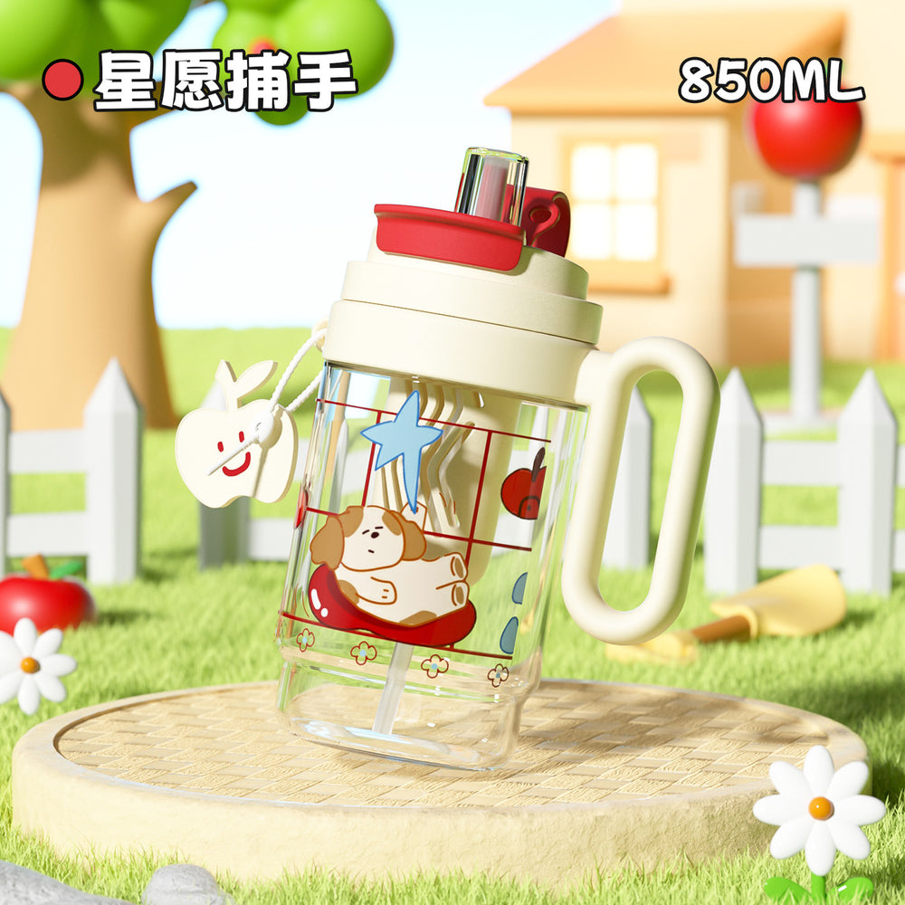 Water cup for girls, good-looking, cute, large-capacity straw cup, plastic summer jumbo cup, new arrival tea ice cup