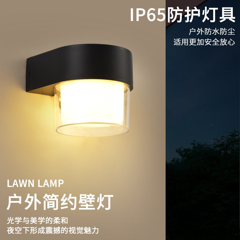 Wall lamp Outdoor waterproof lamp Modern simple villa courtyard exterior wall balcony terrace corridor aisle wall light E