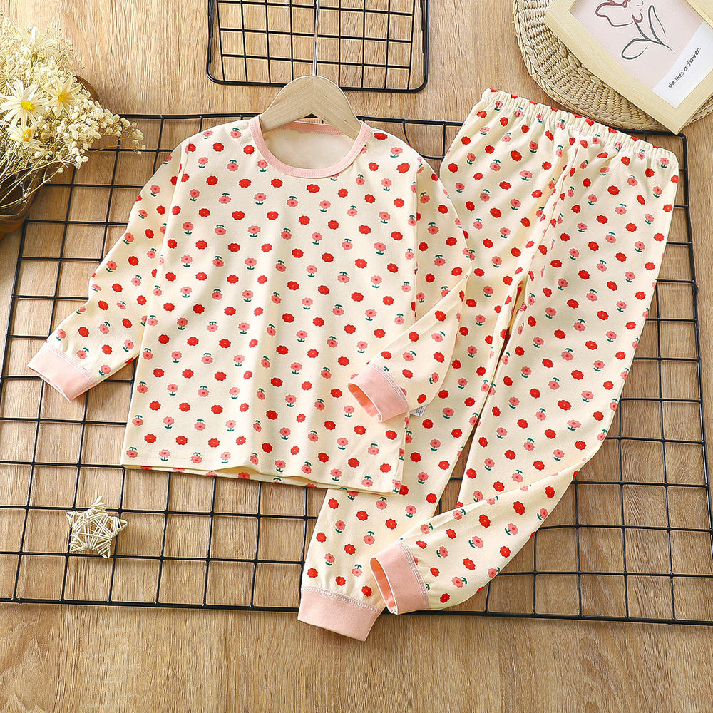 Wholesale new autumn children's home wear: kids' cotton underwear sets, baby thermal underwear, and infant pajamas