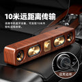 Retro wireless bluetooth speaker - big bass, low-profile wood finish, card-playing desktop audio system with radio function (e3404)