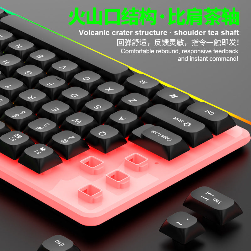 Limei gtx350 illuminated keyboard and mouse combo - floating keyboard, mechanical feel, esports gaming mouse and keyboard set