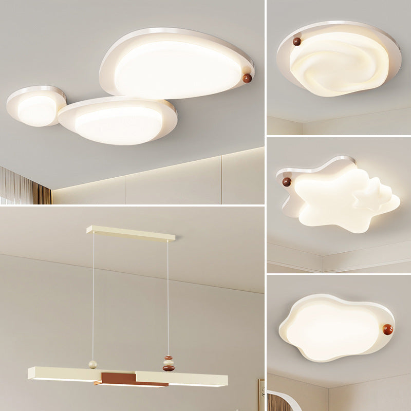 Cream wind bedroom study light eye protection intelligent high light transmission warm master bedroom ceiling light Zhongshan lighting combination package