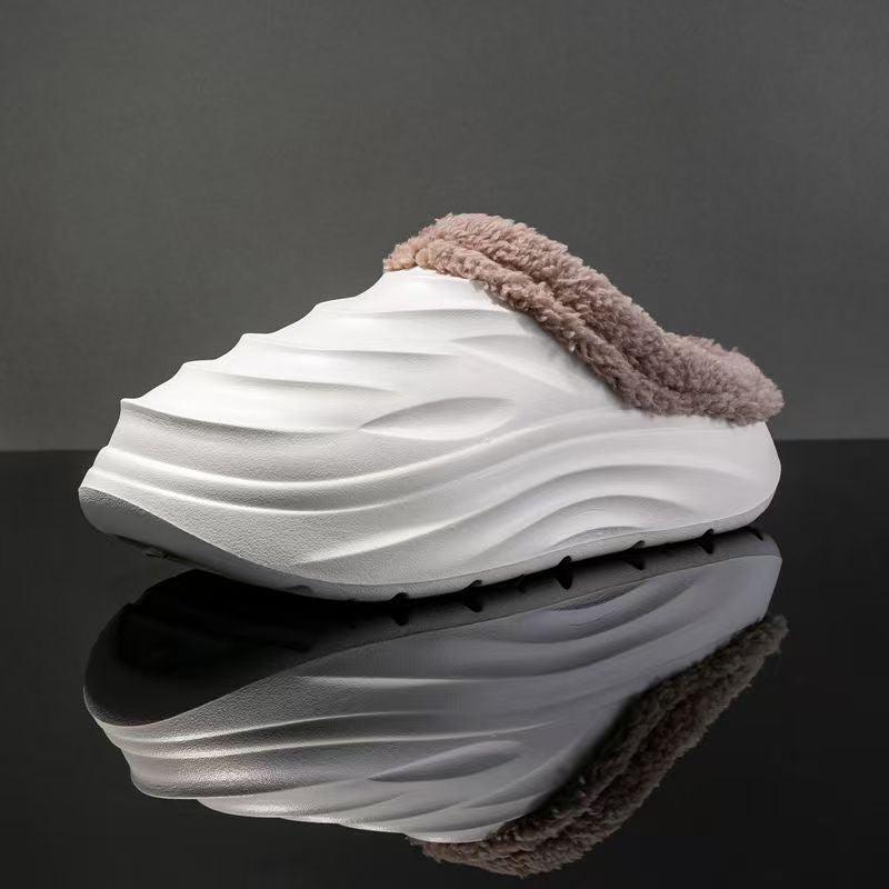Cocoon breaking 2024 winter new arrival fleece-linedthickened cotton shoes good-looking couple style non-slipheattech cotton slippers men outwear