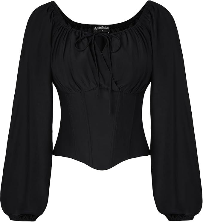 corset tops women's elastic collar artsy revivalshirt one shoulder tops women