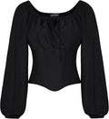 corset tops women's elastic collar artsy revivalshirt one shoulder tops women