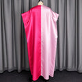 New african party dress - color block batwing sleeve design satin robe bubudress